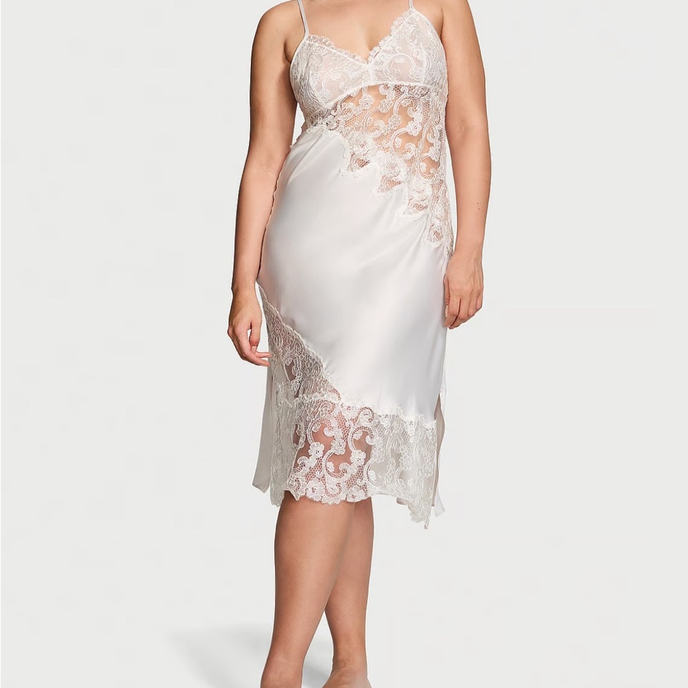Floral Bridal Embroidered Midi Slip